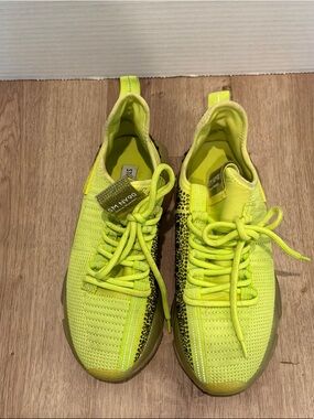 Steve Madden Maxima rhinestone trainer shoes lime green SM NY90  8m